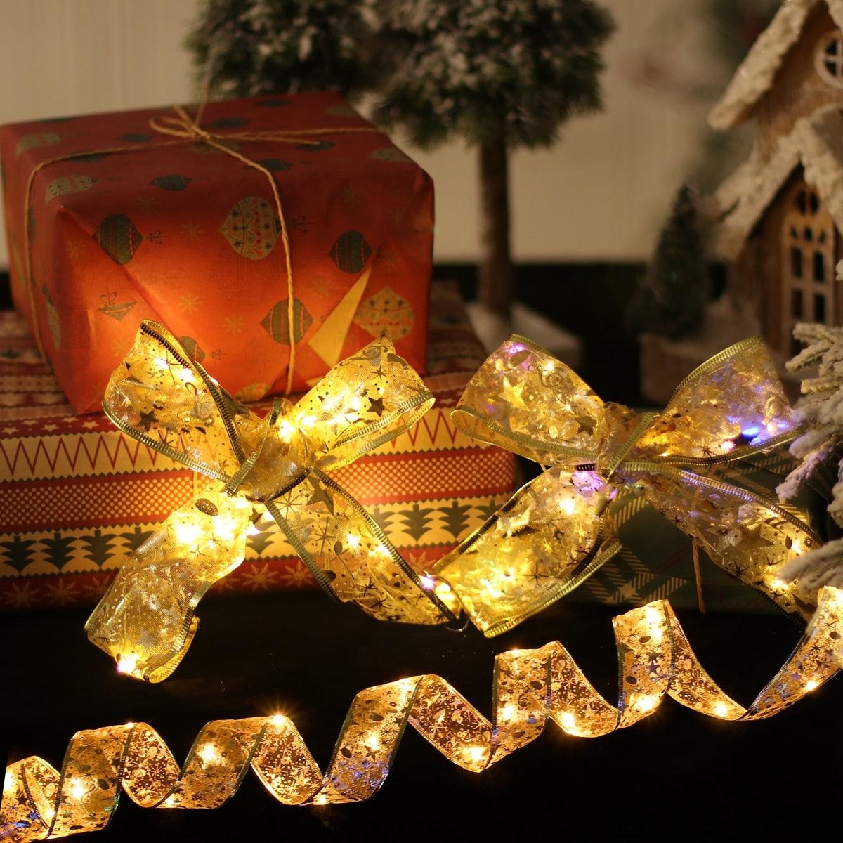 Ribbon Home Bows Christmas Lights - Simple Life Ease